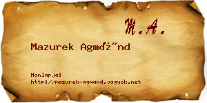 Mazurek Agmánd névjegykártya